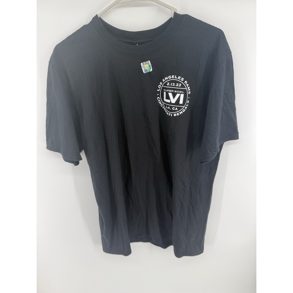 Rams vs Bengals Shirt Mens Large Black Superbowl Los Angeles Cincinnati